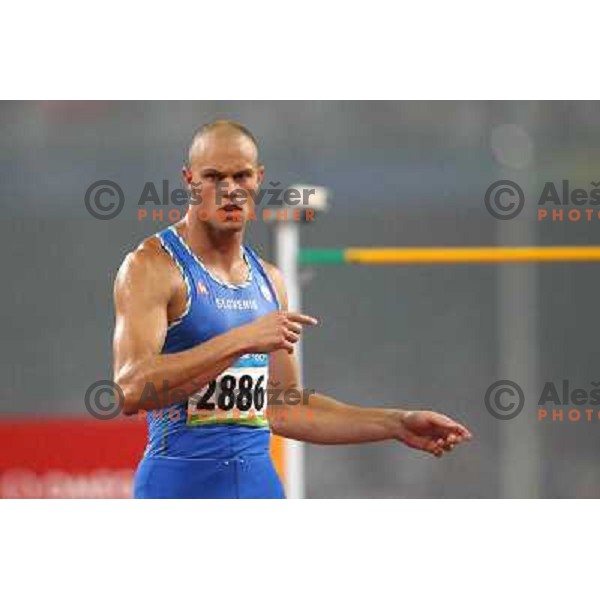 Damjan Sitar (SLO) in decathlon high-jump atb Olympic games in Beijing, China 21.8.2008 