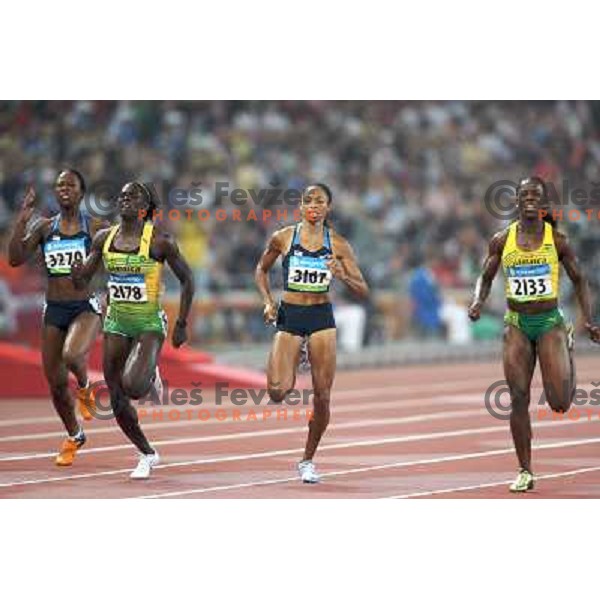 Stewart (2178),Felix (3167) in women\'s 200 meters Final at Olympic games in Beijing, China 21.8.2008 