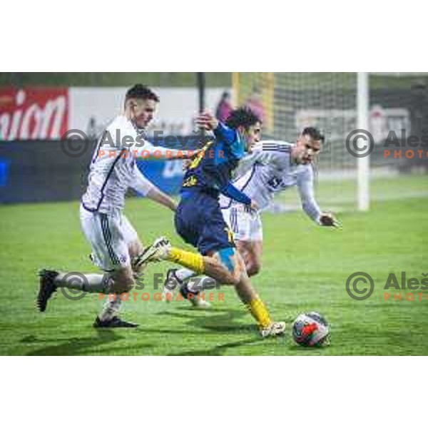 in action during Prva liga Telemach football match between Celje and Maribor in Stadion z’dezele, Celje, Slovenia on March 9, 2024. Photo: Jure Banfi