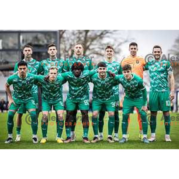 Olimpija starting eleven during Prva liga Telemach football match between Mura and Olimpija in Fazanerija, Murska Sobota, Slovenia on March 10, 2024. Photo: Jure Banfi