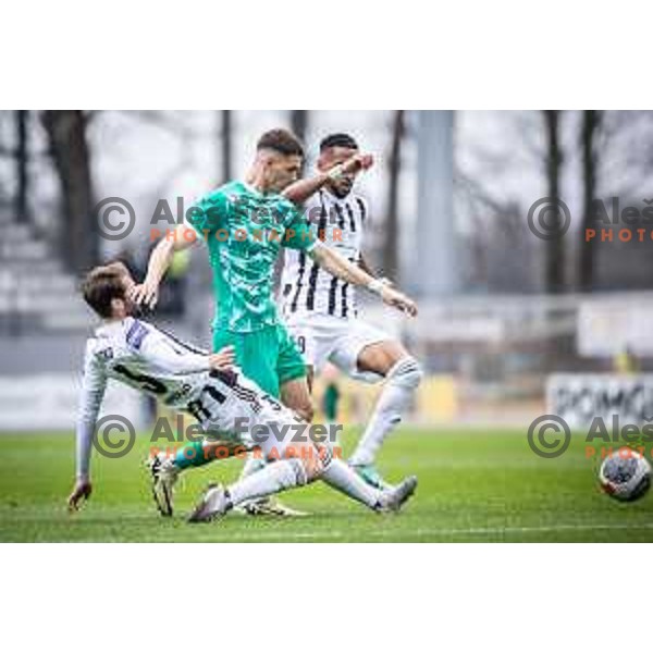 Raul Alexander Florucz in action during Prva liga Telemach football match between Mura and Olimpija in Fazanerija, Murska Sobota, Slovenia on March 10, 2024. Photo: Jure Banfi