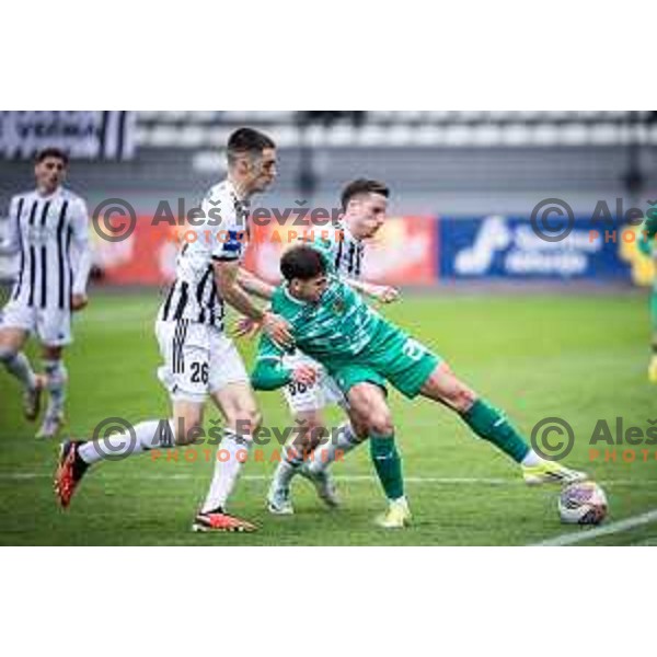 in action during Prva liga Telemach football match between Mura and Olimpija in Fazanerija, Murska Sobota, Slovenia on March 10, 2024. Photo: Jure Banfi