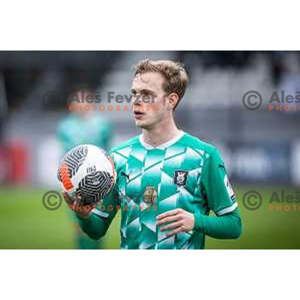 Justas Lasickas in action during Prva liga Telemach football match between Mura and Olimpija in Fazanerija, Murska Sobota, Slovenia on March 10, 2024. Photo: Jure Banfi