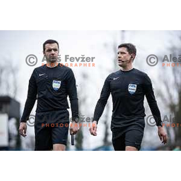 Referee Matej Jug during Prva liga Telemach football match between Mura and Olimpija in Fazanerija, Murska Sobota, Slovenia on March 10, 2024. Photo: Jure Banfi