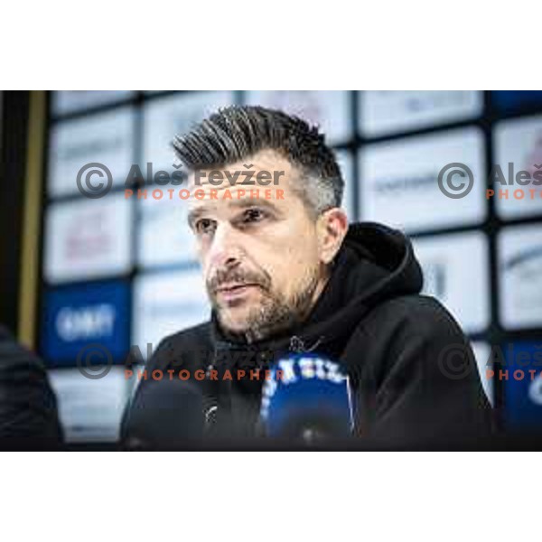 Zoran Zeljkovic, head coach of Olimpija at the press conference after Prva liga Telemach football match between Mura and Olimpija in Fazanerija, Murska Sobota, Slovenia on March 10, 2024. Photo: Jure Banfi