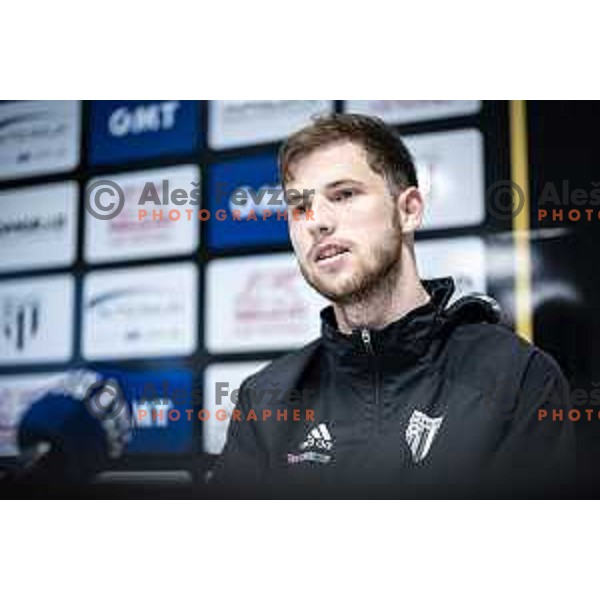 Robert Caks at the press conference after Prva liga Telemach football match between Mura and Olimpija in Fazanerija, Murska Sobota, Slovenia on March 10, 2024. Photo: Jure Banfi