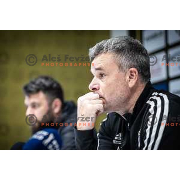Anton Zlogar, head coach of Mura at the press conference after Prva liga Telemach football match between Mura and Olimpija in Fazanerija, Murska Sobota, Slovenia on March 10, 2024. Photo: Jure Banfi