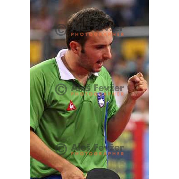 Bojan Tokic (SLO) lost 1:4 in third round of table tennis tournament against Ma Lin (CHN), Olympic games, Beijing, China 21..8.2008 