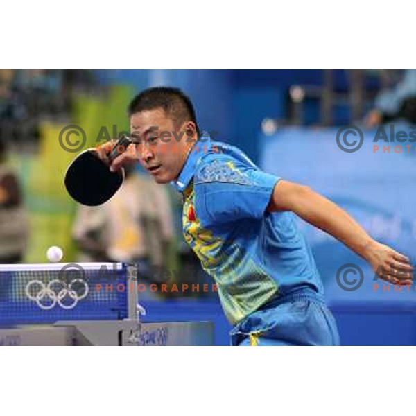 Ma Lin (CHN) won 4:1 in third round of table tennis tournament against Bojan Tokic (SLO), Olympic games, Beijing, China 21..8.2008 
