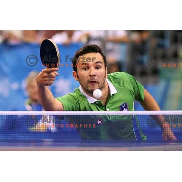 Bojan Tokic (SLO) lost 1:4 in third round of table tennis tournament against Ma Lin (CHN), Olympic games, Beijing, China 21..8.2008 