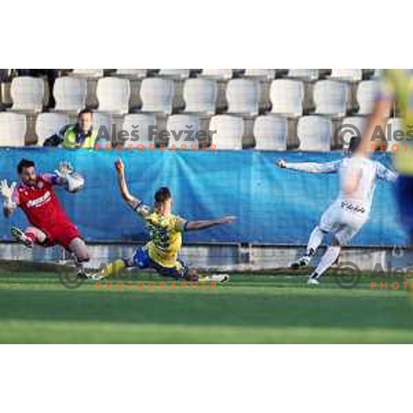 Aljosa Matko scores first goal during Prva liga Telemach 2023/2024 football match between Koper and Celje in Koper, Slovenia on March 14, 2024