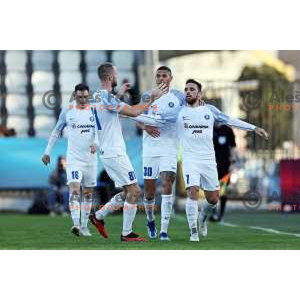 Aljosa Matko celebrates a goal during Prva liga Telemach 2023/2024 football match between Koper and Celje in Koper, Slovenia on March 14, 2024