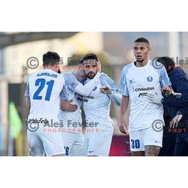 Aljosa Matko celebrates a goal during Prva liga Telemach 2023/2024 football match between Koper and Celje in Koper, Slovenia on March 14, 2024