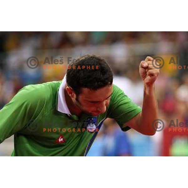Bojan Tokic (SLO) lost 1:4 in third round of table tennis tournament against Ma Lin (CHN), Olympic games, Beijing, China 21..8.2008 
