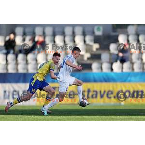 Mark Zabukovnik in action during Prva liga Telemach 2023/2024 football match between Koper and Celje in Koper, Slovenia on March 14, 2024