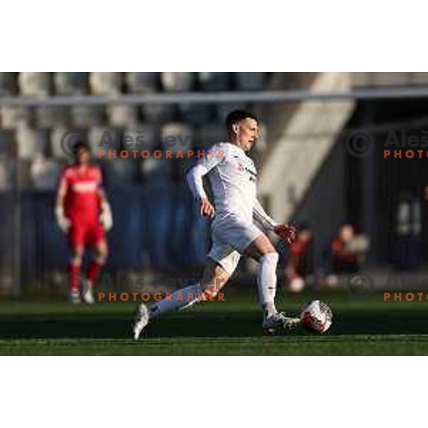Mario Kvesic in action during Prva liga Telemach 2023/2024 football match between Koper and Celje in Koper, Slovenia on March 14, 2024