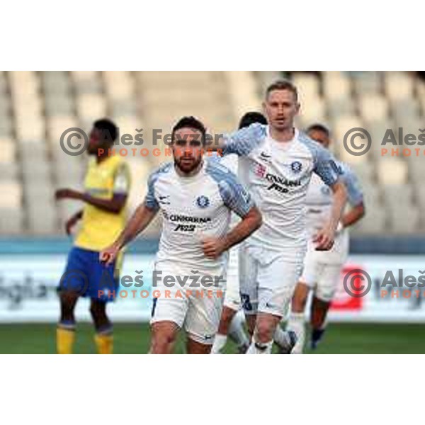 Aljosa Matko celebrates a goal during Prva liga Telemach 2023/2024 football match between Koper and Celje in Koper, Slovenia on March 14, 2024