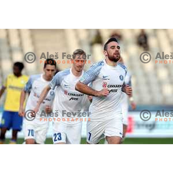 Aljosa Matko celebrates a goal during Prva liga Telemach 2023/2024 football match between Koper and Celje in Koper, Slovenia on March 14, 2024