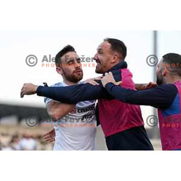 Aljosa Matko celebrates a goal during Prva liga Telemach 2023/2024 football match between Koper and Celje in Koper, Slovenia on March 14, 2024