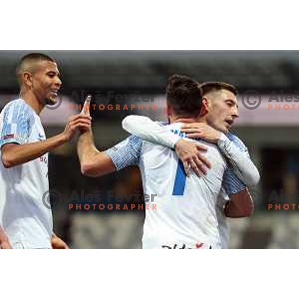 Aljosa Matko celebrates a goal during Prva liga Telemach 2023/2024 football match between Koper and Celje in Koper, Slovenia on March 14, 2024