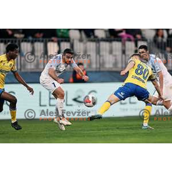 In action during Prva liga Telemach 2023/2024 football match between Koper and Celje in Koper, Slovenia on March 14, 2024