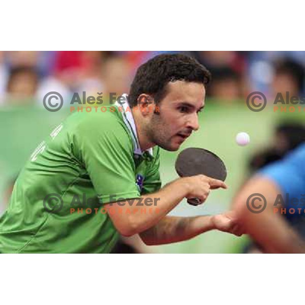 Bojan Tokic (SLO) lost 1:4 in third round of table tennis tournament against Ma Lin (CHN), Olympic games, Beijing, China 21..8.2008 