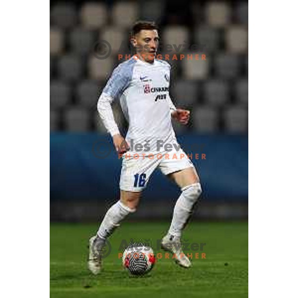 Mario Kvesic in action during Prva liga Telemach 2023/2024 football match between Koper and Celje in Koper, Slovenia on March 14, 2024