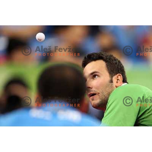 Bojan Tokic (SLO) lost 1:4 in third round of table tennis tournament against Ma Lin (CHN), Olympic games, Beijing, China 21..8.2008 