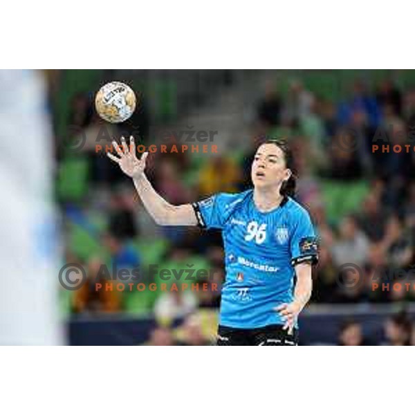 in action during EHF Champions League Women handball match between Krim Mercator (SLO) and CSM Bucuresti (ROM) in Ljubljana, Slovenia on March 16, 2024