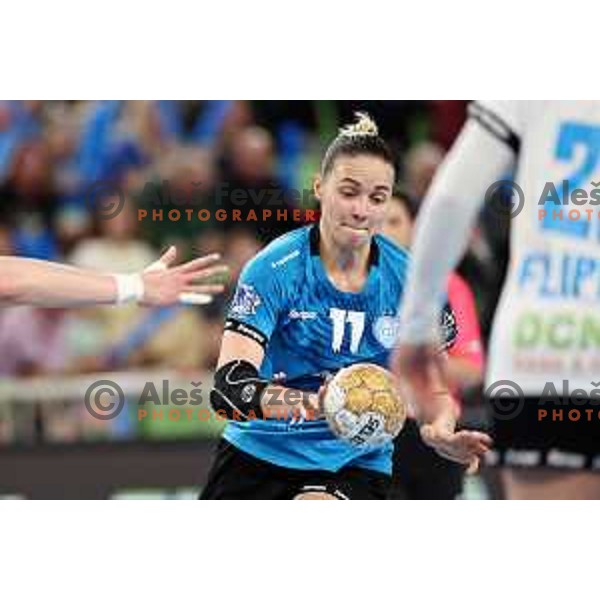 in action during EHF Champions League Women handball match between Krim Mercator (SLO) and CSM Bucuresti (ROM) in Ljubljana, Slovenia on March 16, 2024