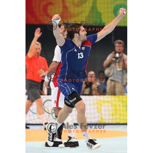 Nikola Karabatic (FRA) handball match France- Croatia in semi-final of Olympic games in Beijing, China 22.8.2008. France won 25:23 and advanced to the Final 