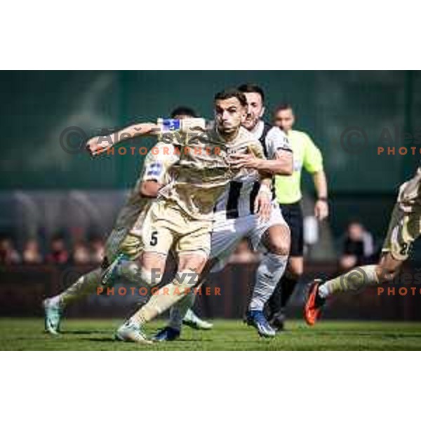 Leard Sadriu in action during Prva liga Telemach football match between Rogaska and Mura in Sportni center Rogaska Slatina, Slovenia on March 17, 2024. Photo: Jure Banfi