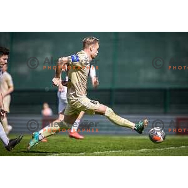 Aljaz Antolin in action during Prva liga Telemach football match between Rogaska and Mura in Sportni center Rogaska Slatina, Slovenia on March 17, 2024. Photo: Jure Banfi