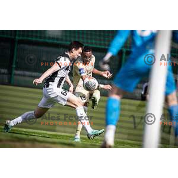 Julien Elle Lamy in action during Prva liga Telemach football match between Rogaska and Mura in Sportni center Rogaska Slatina, Slovenia on March 17, 2024. Photo: Jure Banfi