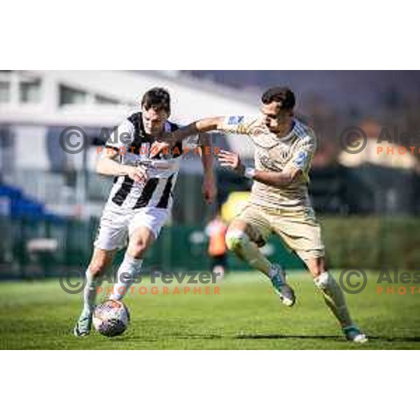 Leard Sadriu in action during Prva liga Telemach football match between Rogaska and Mura in Sportni center Rogaska Slatina, Slovenia on March 17, 2024. Photo: Jure Banfi