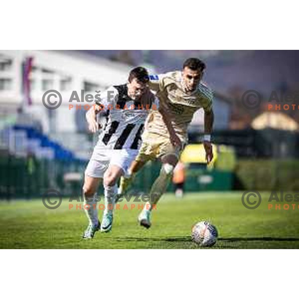 Leard Sadriu in action during Prva liga Telemach football match between Rogaska and Mura in Sportni center Rogaska Slatina, Slovenia on March 17, 2024. Photo: Jure Banfi