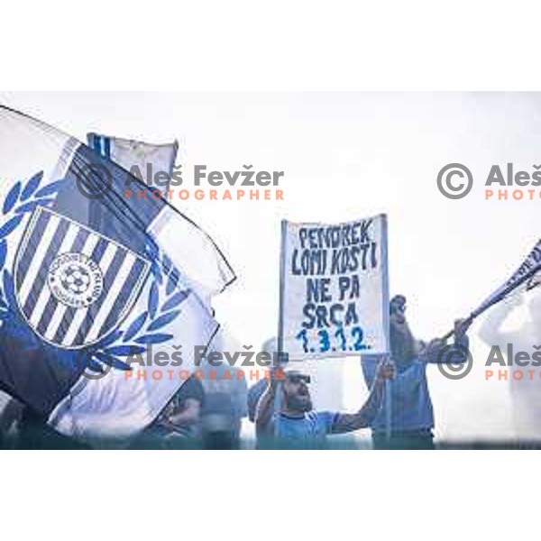 Rogaska supporters during Prva liga Telemach football match between Rogaska and Mura in Sportni center Rogaska Slatina, Slovenia on March 17, 2024. Photo: Jure Banfi