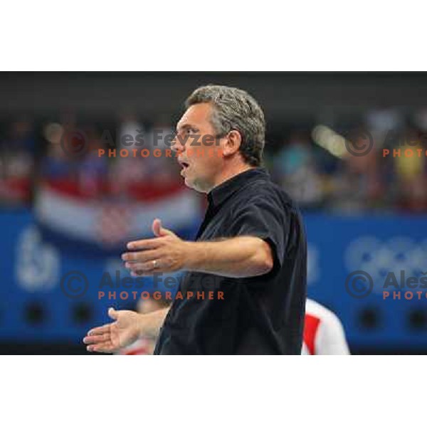 Claude Onesta (FRA) at handball match France- Croatia in semi-final of Olympic games in Beijing, China 22.8.2008. France won 25:23 and advanced to the Final 