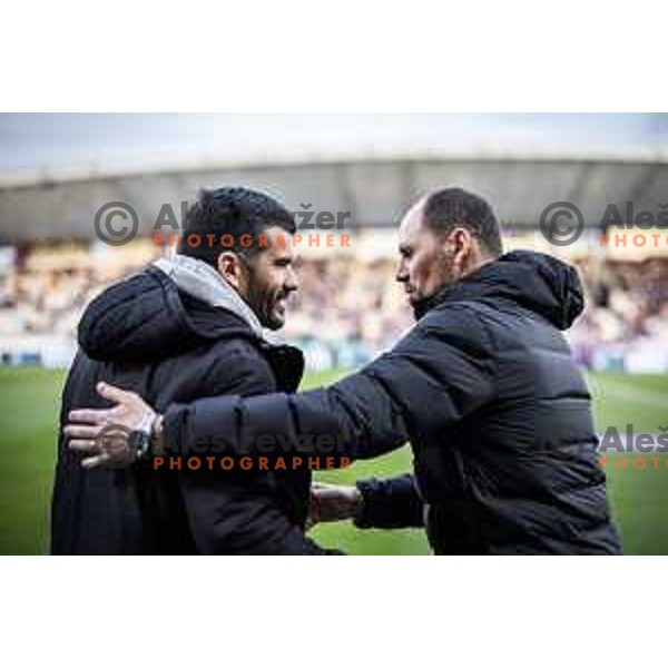 Aleksandar Radosavljevic, head coach of Koper and Ante Simundza, head coach of Maribor during Prva liga Telemach football match between Maribor and Koper in Ljudski vrt, Maribor, Slovenia on March 17, 2024. Photo: Jure Banfi