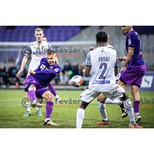 Pijus Sirvys in action during Prva liga Telemach football match between Maribor and Koper in Ljudski vrt, Maribor, Slovenia on March 17, 2024. Photo: Jure Banfi