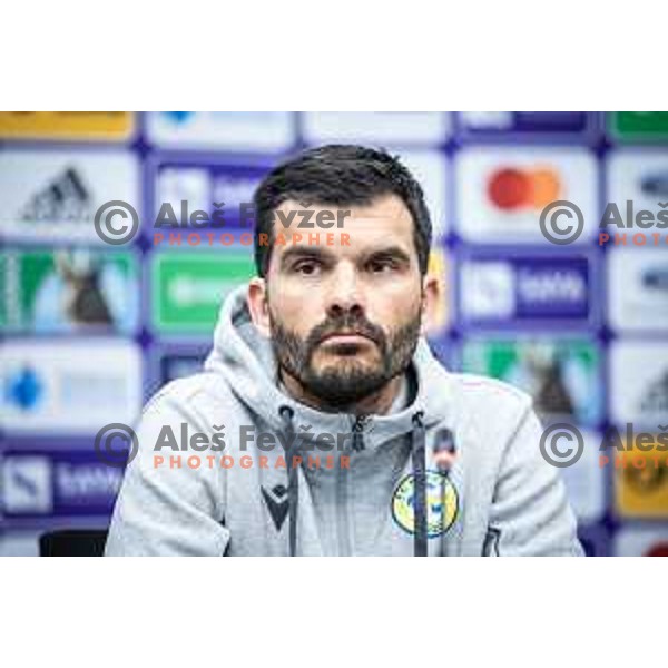 Aleksandar Radosavljevic, head coach of Koper at the press conference after Prva liga Telemach football match between Maribor and Koper in Ljudski vrt, Maribor, Slovenia on March 17, 2024. Photo: Jure Banfi