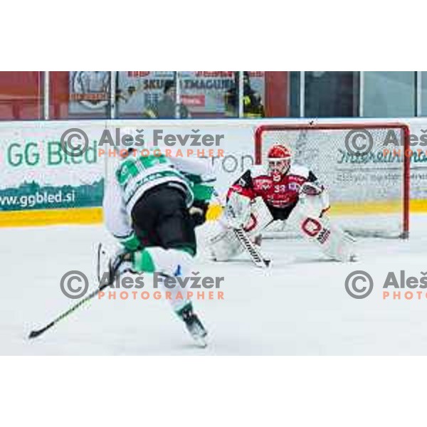 US Zan of HDD SIJ Acroni Jesenice In action during the fourth game of the Final of the Slovenian Ice-hockey League between SZ Olimpija and SIJ Acroni Jesenice in Tivoli Hall, Ljubljana, Slovenia on March 15, 2024