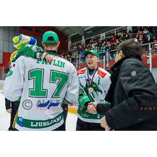 GOOCH Trevor of HK SZ Olimpija In action during the fourth game of the Final of the Slovenian Ice-hockey League between SZ Olimpija and SIJ Acroni Jesenice in Tivoli Hall, Ljubljana, Slovenia on March 15, 2024