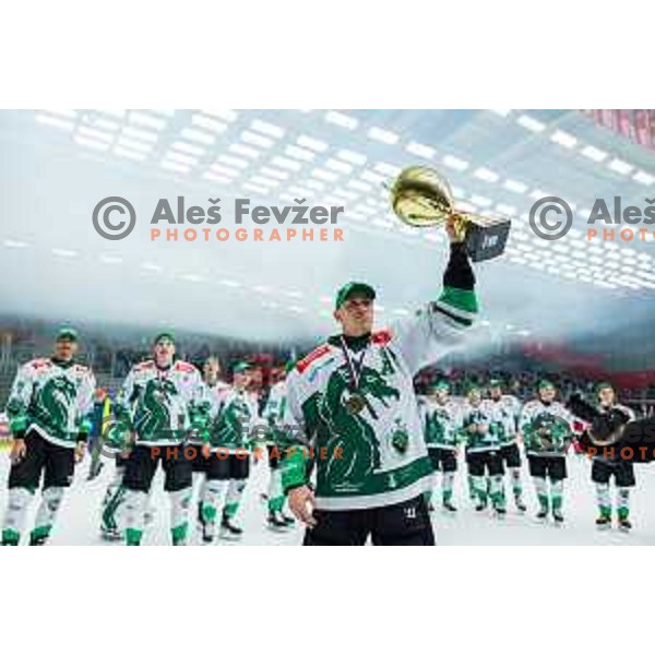 GOOCH Trevor of HK SZ Olimpija In action during the fourth game of the Final of the Slovenian Ice-hockey League between SZ Olimpija and SIJ Acroni Jesenice in Tivoli Hall, Ljubljana, Slovenia on March 15, 2024