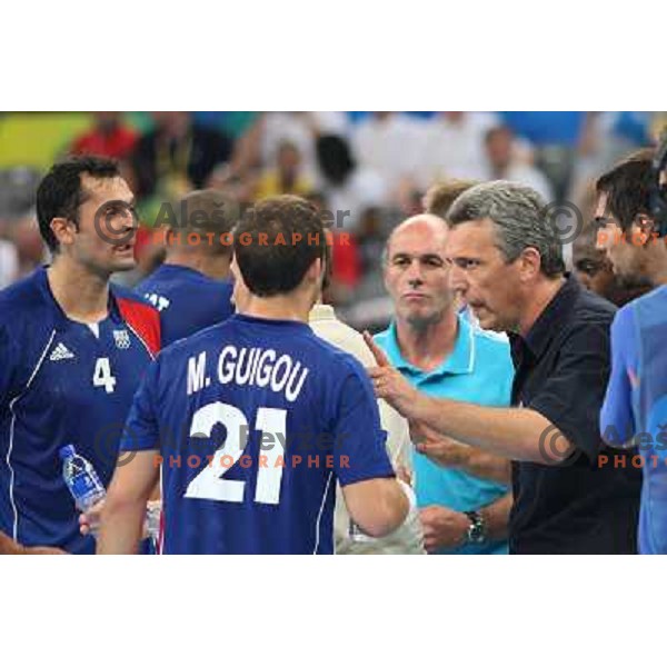 handball match France- Croatia in semi-final of Olympic games in Beijing, China 22.8.2008. France won 25:23 and advanced to the Final 