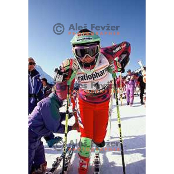 Legendary Alpine skier Natasa Bokal of Slovenia in Lech (Austria) at Alpine Ski World Cup slalom