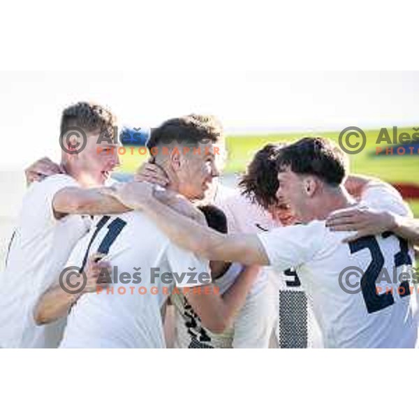 in action during UEFA Euro U19 2024 Championship qualifier football match between Spain and Slovenia in Lendava, Slovenia on March 20, 2024. Photo: Jure Banfi