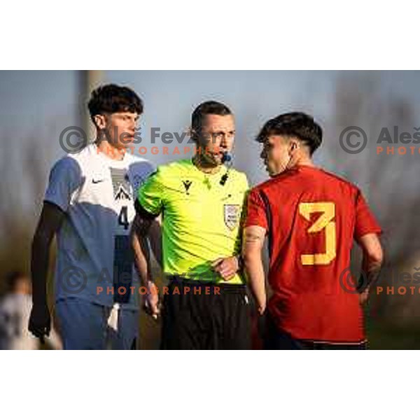 in action during UEFA Euro U19 2024 Championship qualifier football match between Spain and Slovenia in Lendava, Slovenia on March 20, 2024. Photo: Jure Banfi