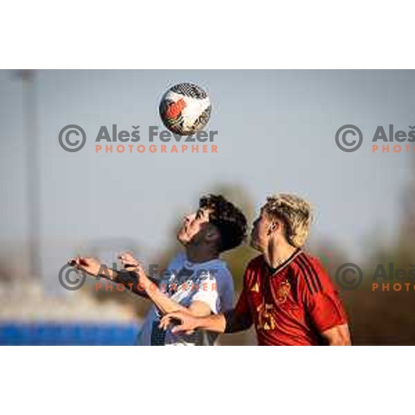 in action during UEFA Euro U19 2024 Championship qualifier football match between Spain and Slovenia in Lendava, Slovenia on March 20, 2024. Photo: Jure Banfi