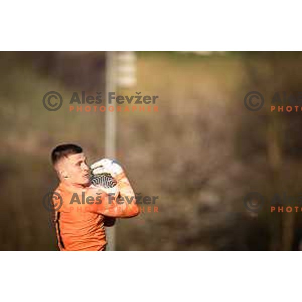 in action during UEFA Euro U19 2024 Championship qualifier football match between Spain and Slovenia in Lendava, Slovenia on March 20, 2024. Photo: Jure Banfi